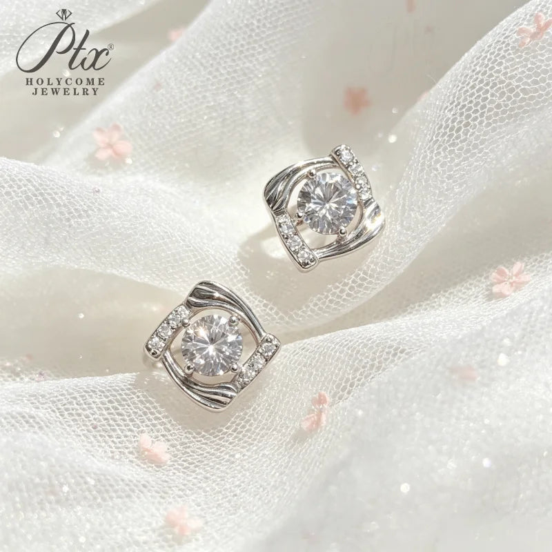 1ct Round Moissanite Stud Earrings D Color VVS1 925 Sterling Silver GRA