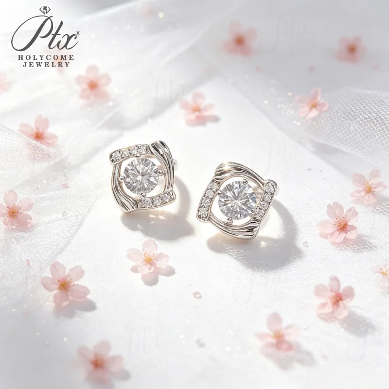 1ct Round Moissanite Stud Earrings D Color VVS1 925 Sterling Silver GRA - Image 5