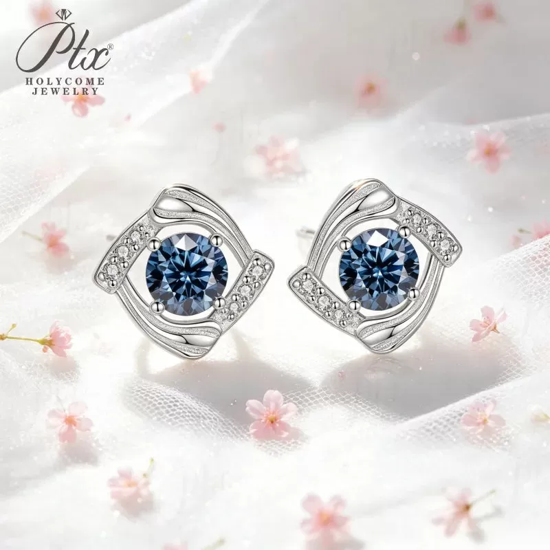 1ct Round Moissanite Stud Earrings D Color VVS1 925 Sterling Silver GRA - Image 6
