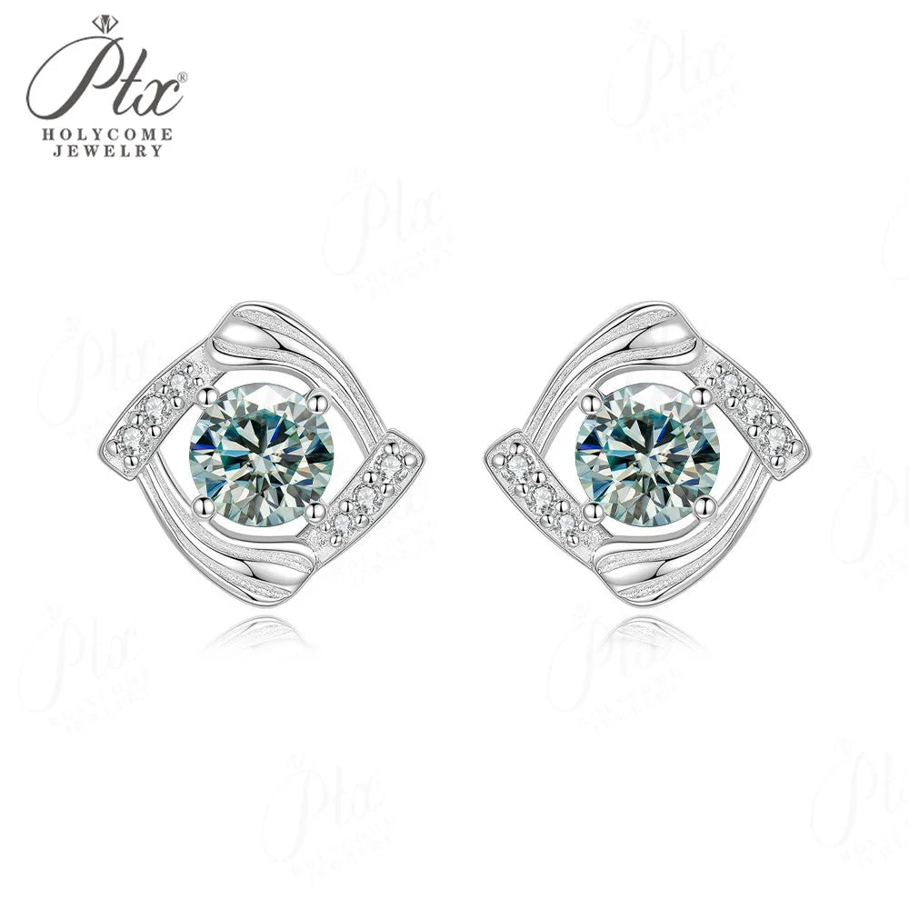 1ct Round Moissanite Stud Earrings D Color VVS1 925 Sterling Silver GRA - Image 8