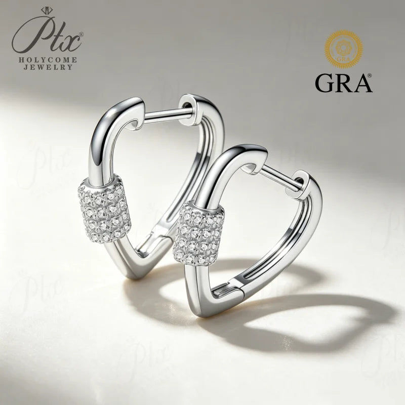 1ct Round Moissanite Stud Earrings D Color VVS1 925 Sterling Silver GRA - Image 2