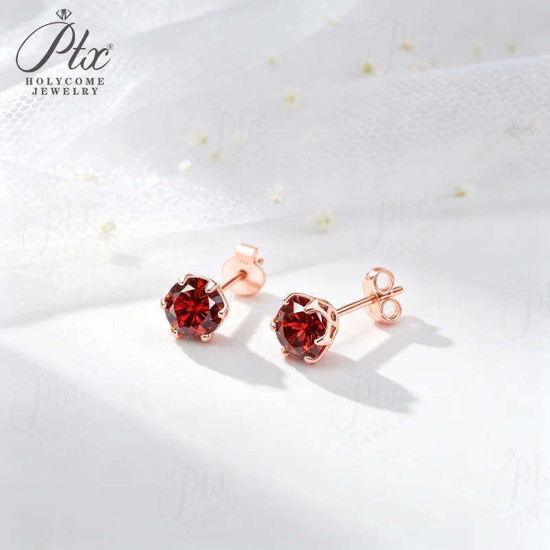 1ct Round Moissanite Stud Earrings D Color VVS1 925 Sterling Silver GRA