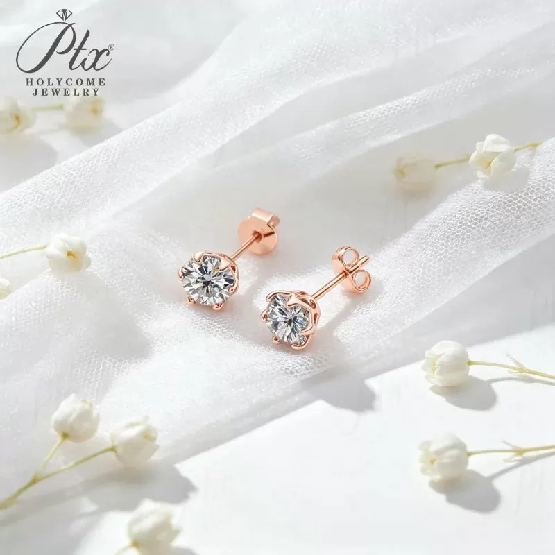 1ct Round Moissanite Stud Earrings D Color VVS1 925 Sterling Silver GRA - Image 15