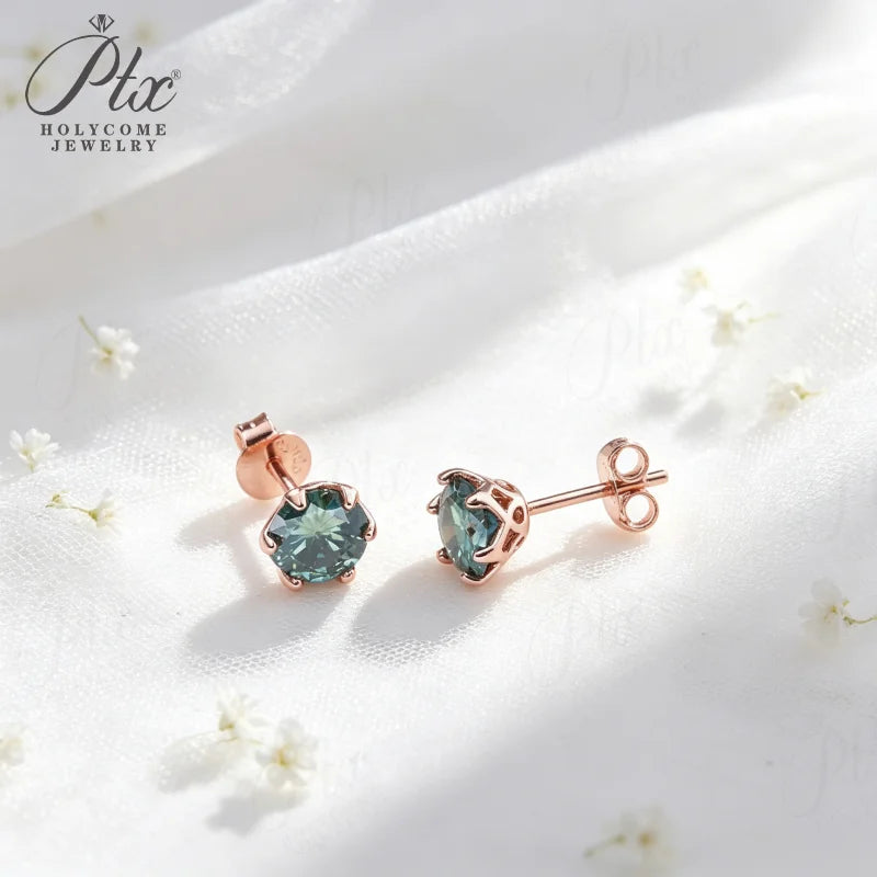 1ct Round Moissanite Stud Earrings D Color VVS1 925 Sterling Silver GRA - Image 3