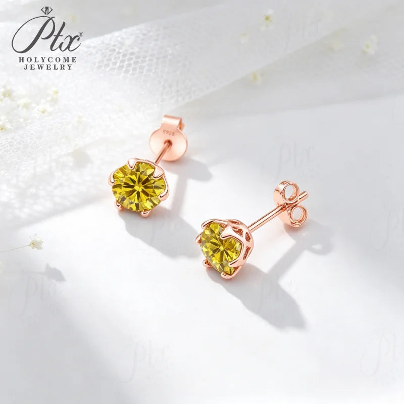 1ct Round Moissanite Stud Earrings D Color VVS1 925 Sterling Silver GRA - Image 6