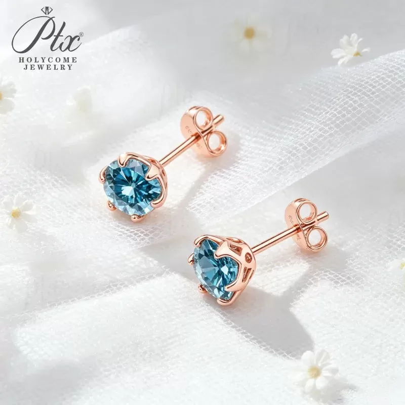 1ct Round Moissanite Stud Earrings D Color VVS1 925 Sterling Silver GRA - Image 8