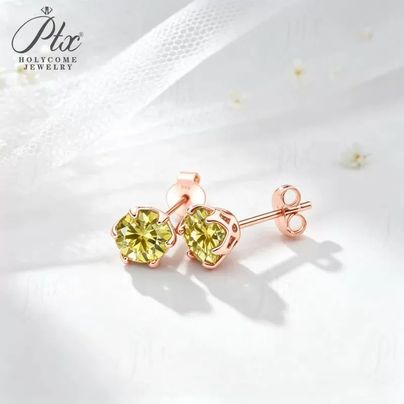 1ct Round Moissanite Stud Earrings D Color VVS1 925 Sterling Silver GRA - Image 9