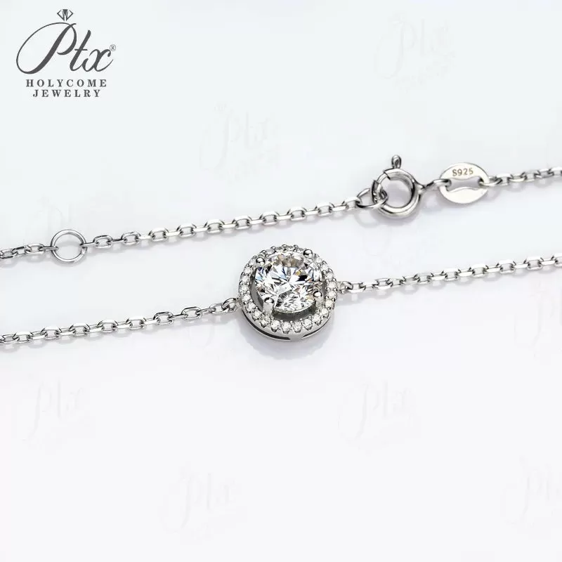 1ct Round Moissanite Bracelet D Color VVS1 925 Sterling Silver GRA - Image 3