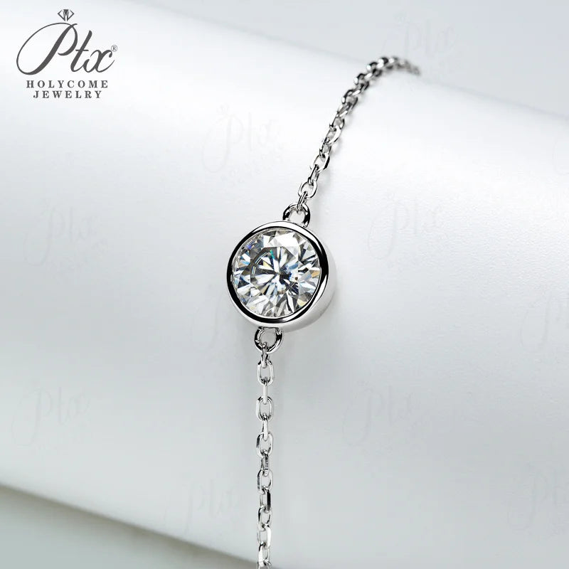 1ct Round Moissanite Bracelet D Color VVS1 925 Sterling Silver GRA - Image 7