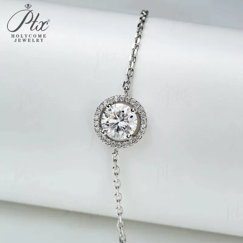 1ct Round Moissanite Bracelet D Color VVS1 925 Sterling Silver GRA - Image 8