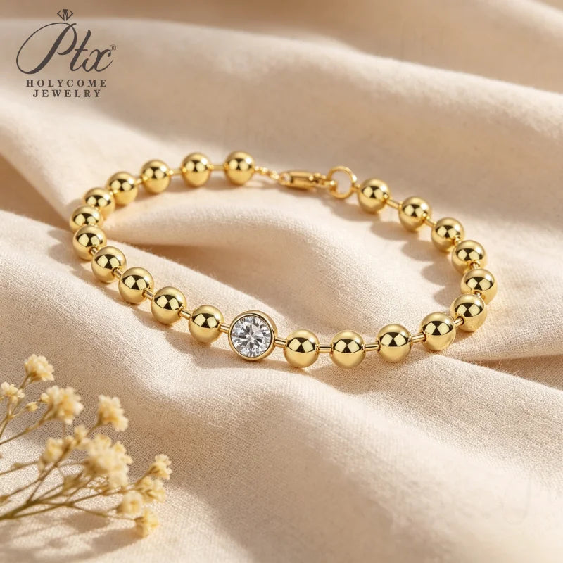 1ct Round Moissanite Bracelet D Color VVS1 925 Sterling Silver GRA