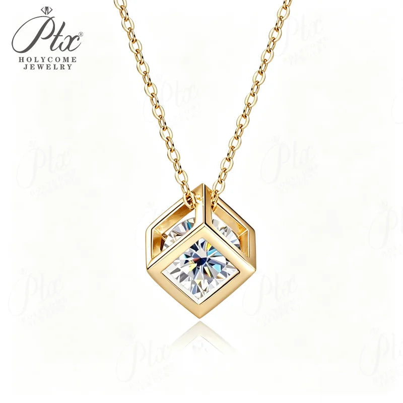 0.5-1ct Round Moissanite Pendant Necklace D Color VVS1 925 Sterling Silver GRA - Image 9
