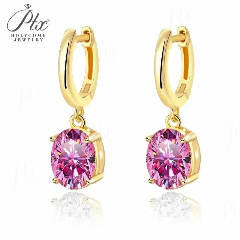 24ct Round Moissanite Stud Earrings D Color VVS1 925 Sterling Silver GRA - Image 11