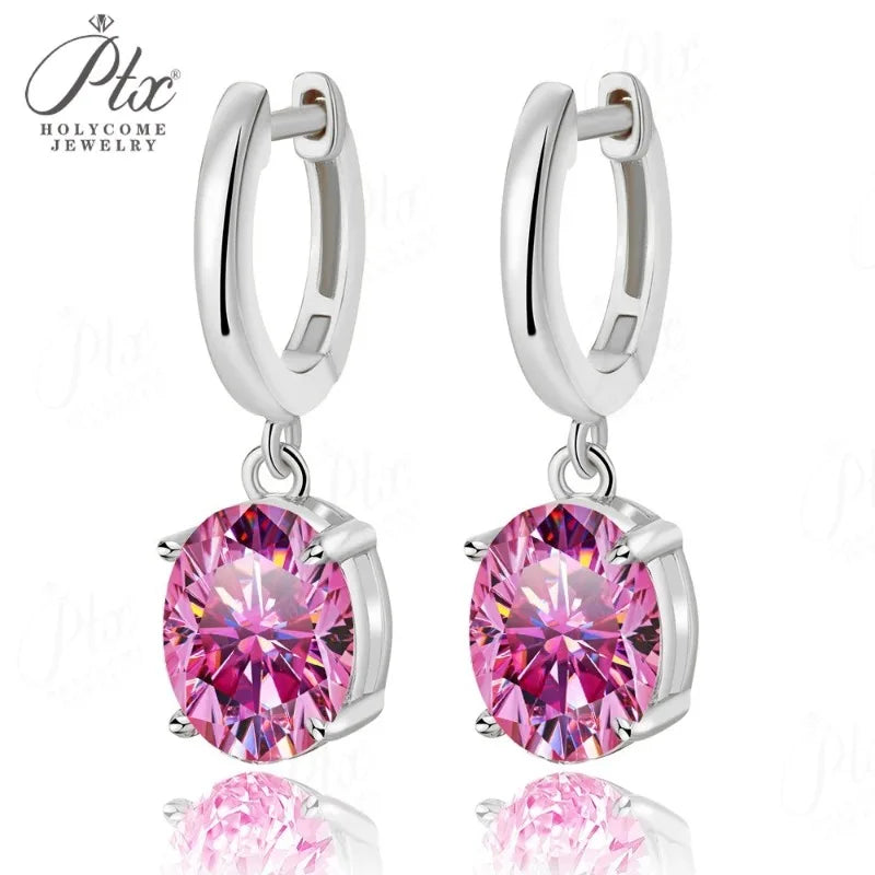 24ct Round Moissanite Stud Earrings D Color VVS1 925 Sterling Silver GRA - Image 12