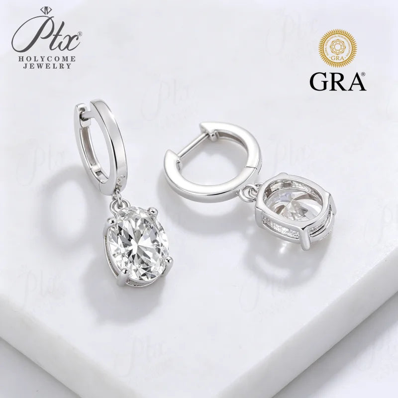 24ct Round Moissanite Stud Earrings D Color VVS1 925 Sterling Silver GRA - Image 5