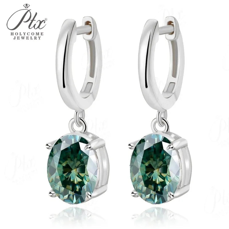 24ct Round Moissanite Stud Earrings D Color VVS1 925 Sterling Silver GRA - Image 7
