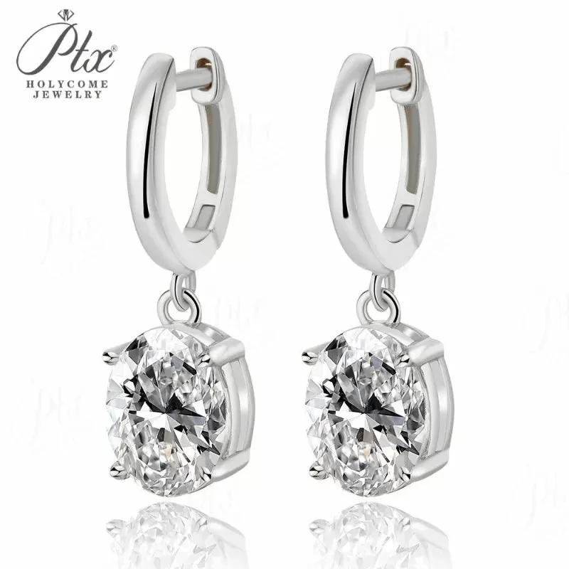 24ct Round Moissanite Stud Earrings D Color VVS1 925 Sterling Silver GRA - Image 9