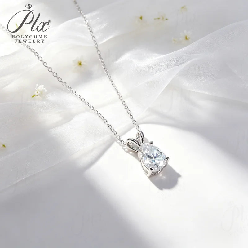 2-5ct Round Moissanite Pendant Necklace D Color VVS1 925 Sterling Silver GRA - Image 2