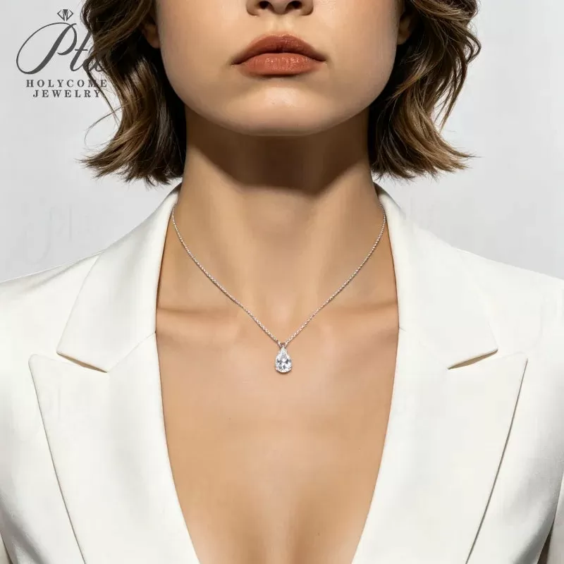 2-5ct Round Moissanite Pendant Necklace D Color VVS1 925 Sterling Silver GRA - Image 4