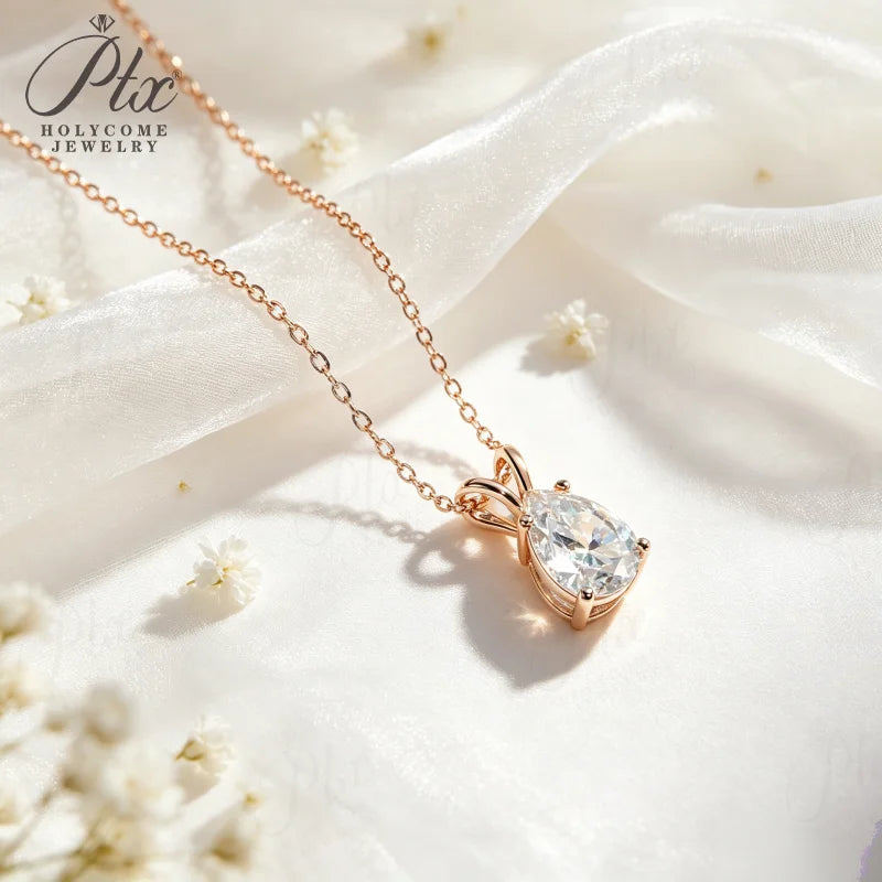 2-5ct Round Moissanite Pendant Necklace D Color VVS1 925 Sterling Silver GRA - Image 5