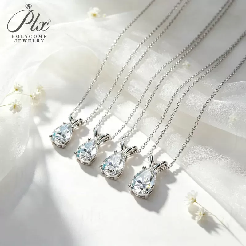 2-5ct Round Moissanite Pendant Necklace D Color VVS1 925 Sterling Silver GRA - Image 6