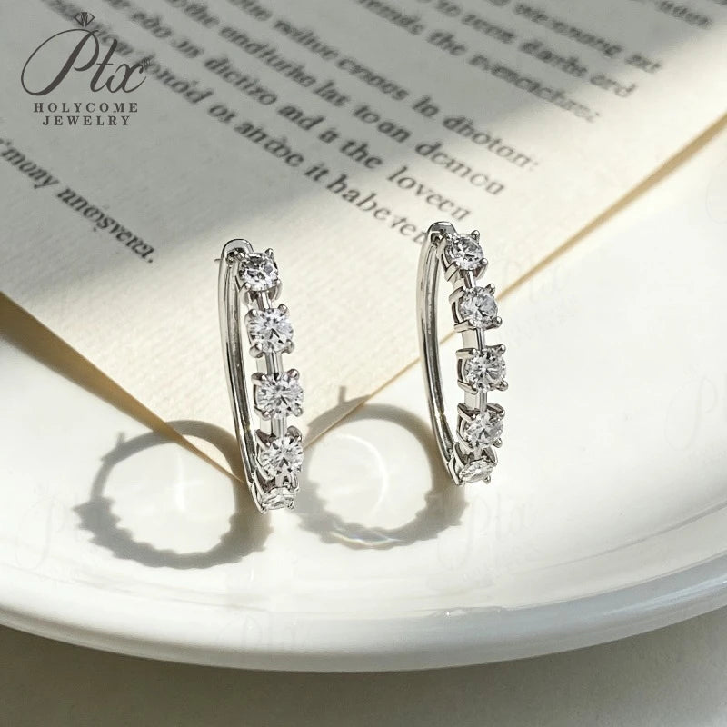 2ct Round Moissanite Stud Earrings D Color VVS1 925 Sterling Silver GRA - Image 5