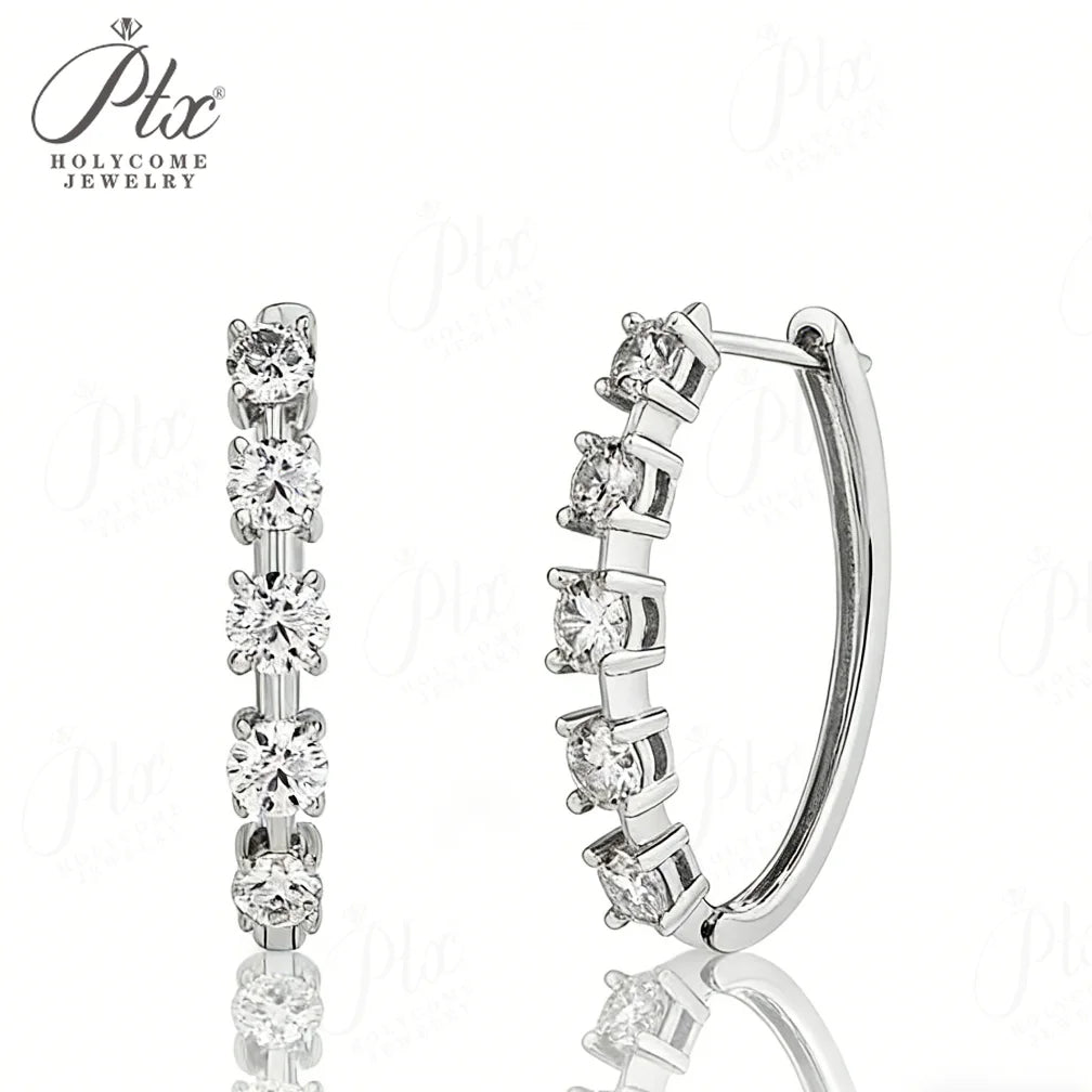 2ct Round Moissanite Stud Earrings D Color VVS1 925 Sterling Silver GRA - Image 7
