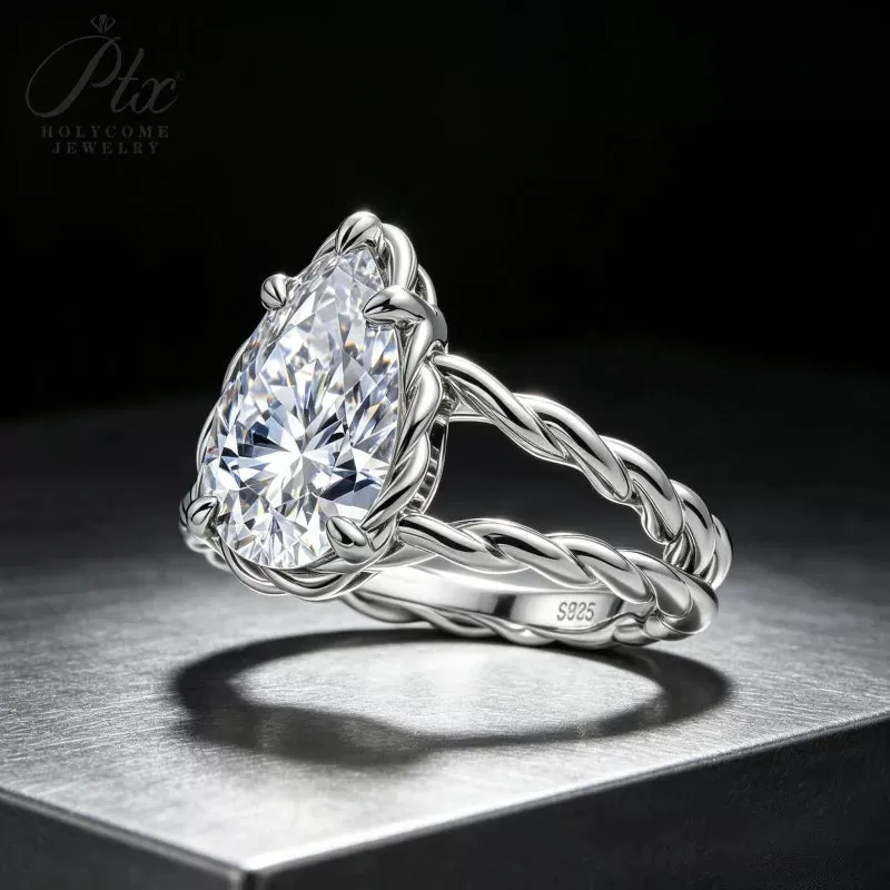 2ct Round Moissanite Ring D Color VVS1 925 Sterling Silver GRA - Image 3