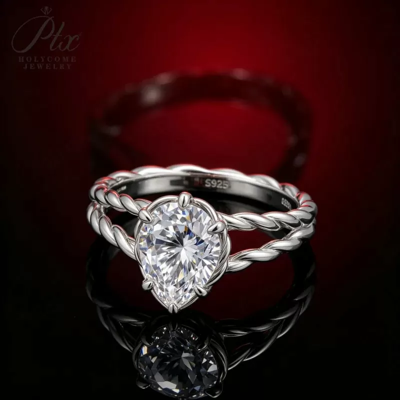 2ct Round Moissanite Ring D Color VVS1 925 Sterling Silver GRA - Image 5