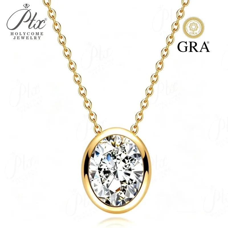0.5-3ct Round Moissanite Pendant Necklace D Color VVS1 925 Sterling Silver GRA - Image 6