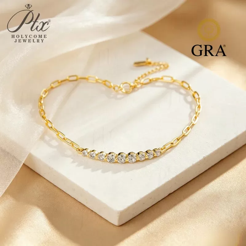 1ct Round Moissanite Bracelet D Color VVS1 925 Sterling Silver GRA - Image 5