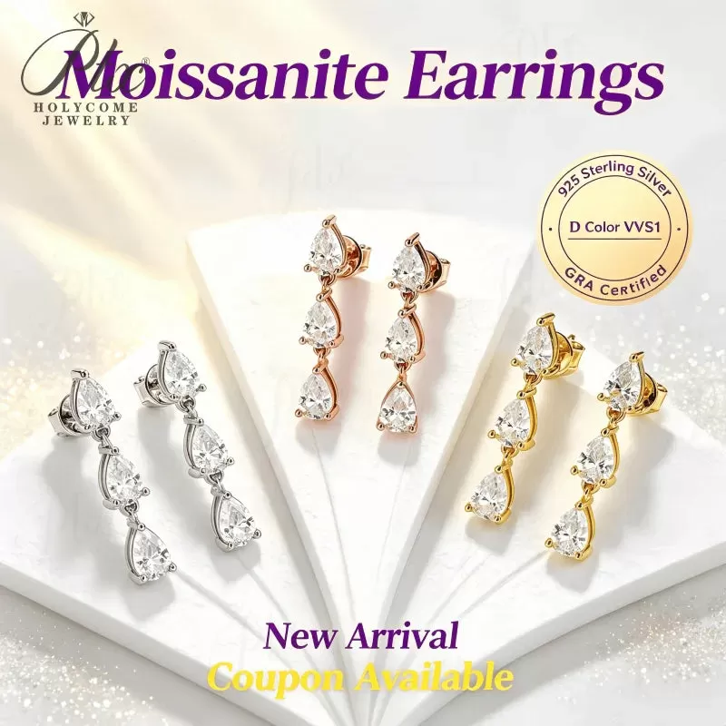 3ct Round Moissanite Stud Earrings D Color VVS1 925 Sterling Silver GRA
