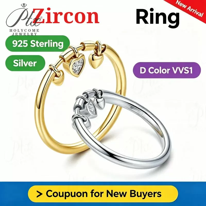 1ct Heart Cubic Zirconia Ring D Color VVS1 925 Sterling Silver GRA