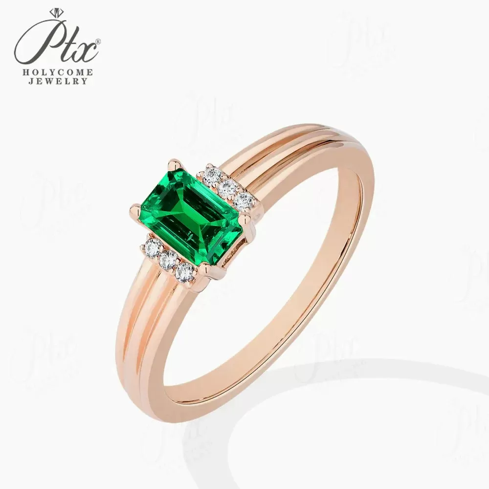 1ct Emerald Moissanite Ring D Color VVS1 925 Sterling Silver GRA - Image 22