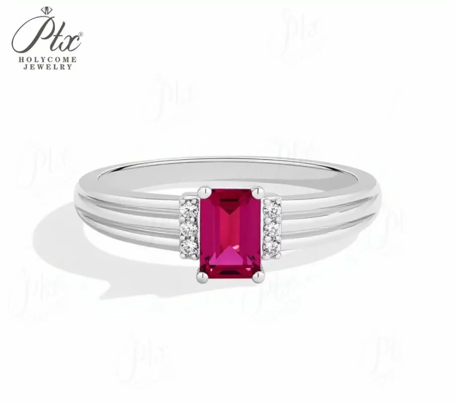 1ct Emerald Moissanite Ring D Color VVS1 925 Sterling Silver GRA - Image 8