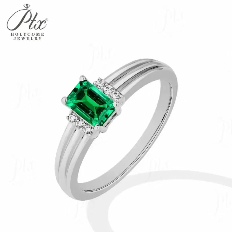 1ct Emerald Moissanite Ring D Color VVS1 925 Sterling Silver GRA - Image 9