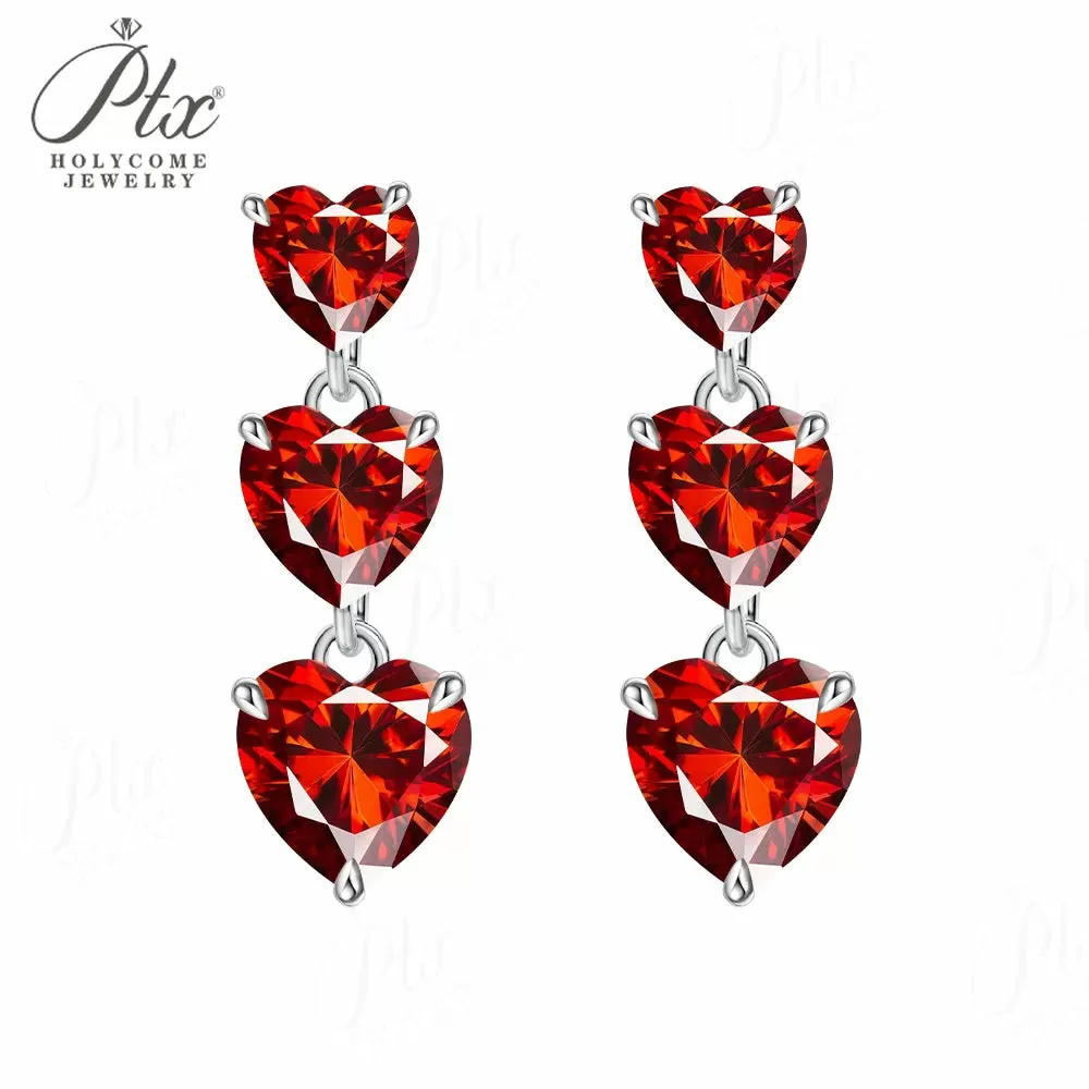 5ct Heart Moissanite Stud Earrings D Color VVS1 925 Sterling Silver GRA - Image 8