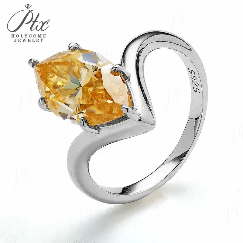 5ct Marquise Moissanite Ring D Color VVS1 925 Sterling Silver GRA