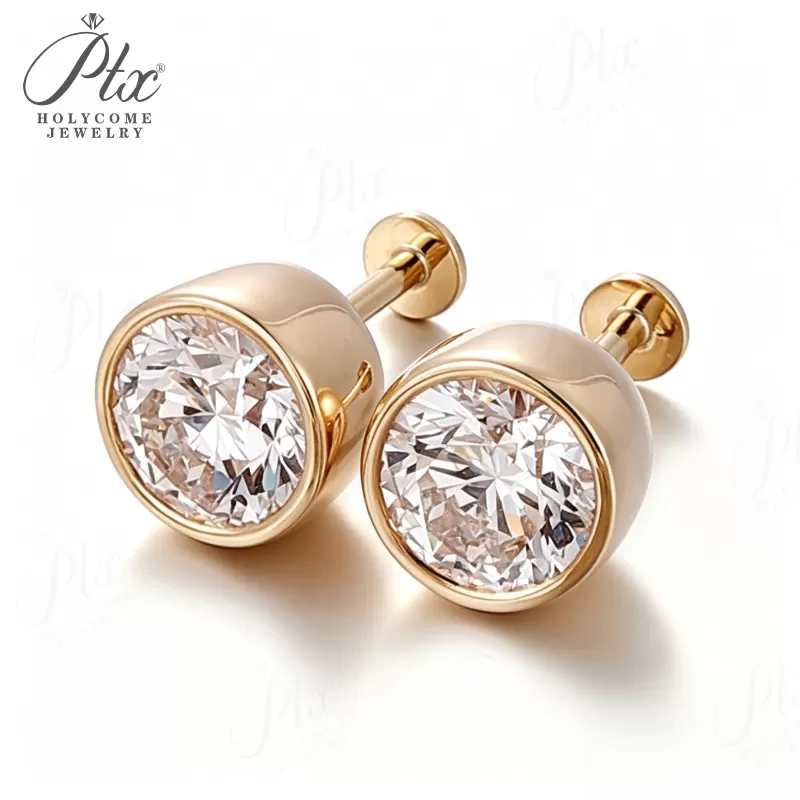 0.5ct Round Lab Grown Diamond Stud Earrings D Color VVS1 925 Sterling Silver GRA - Image 5