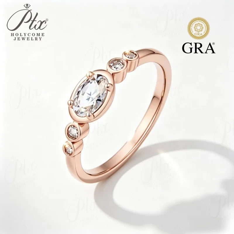 0.5ct Round Moissanite Ring D Color VVS1 925 Sterling Silver GRA - Image 9