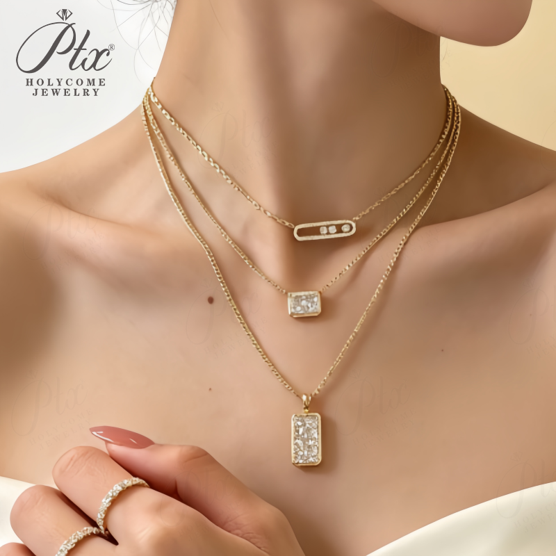 123ct Radiant Lab Grown Diamond Pendant Necklace D Color VVS1 14K Gold Plated IGI - Image 5