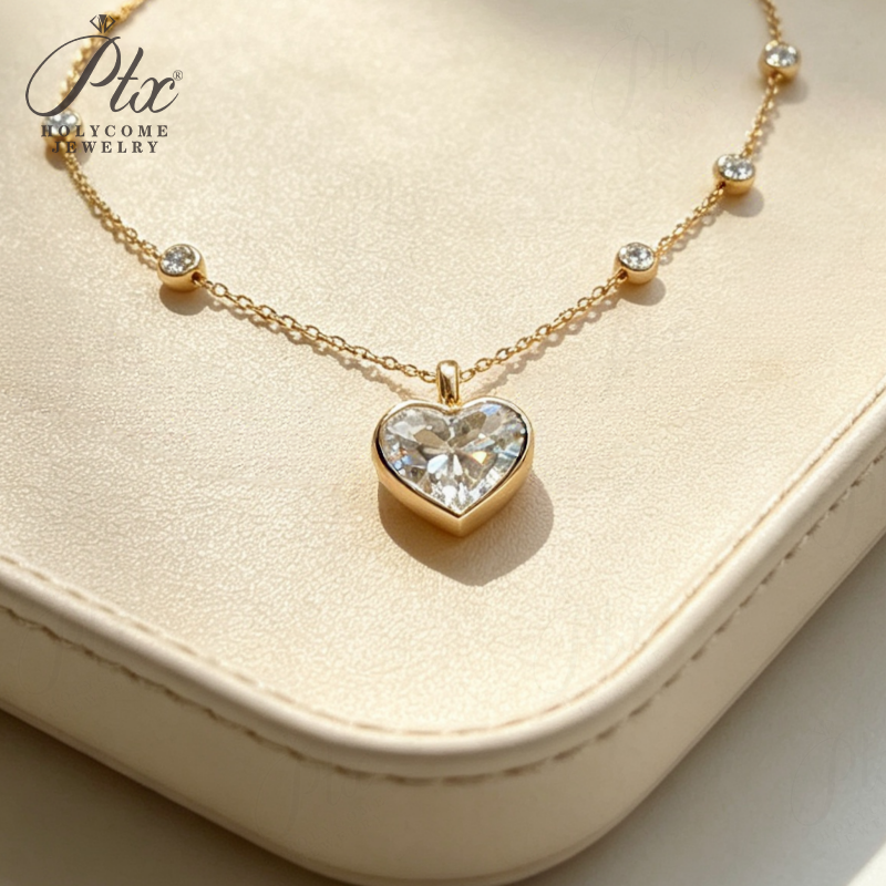 1ct Round Lab Grown Diamond Pendant Necklace D Color VVS1 14K Gold Plated IGI - Image 7