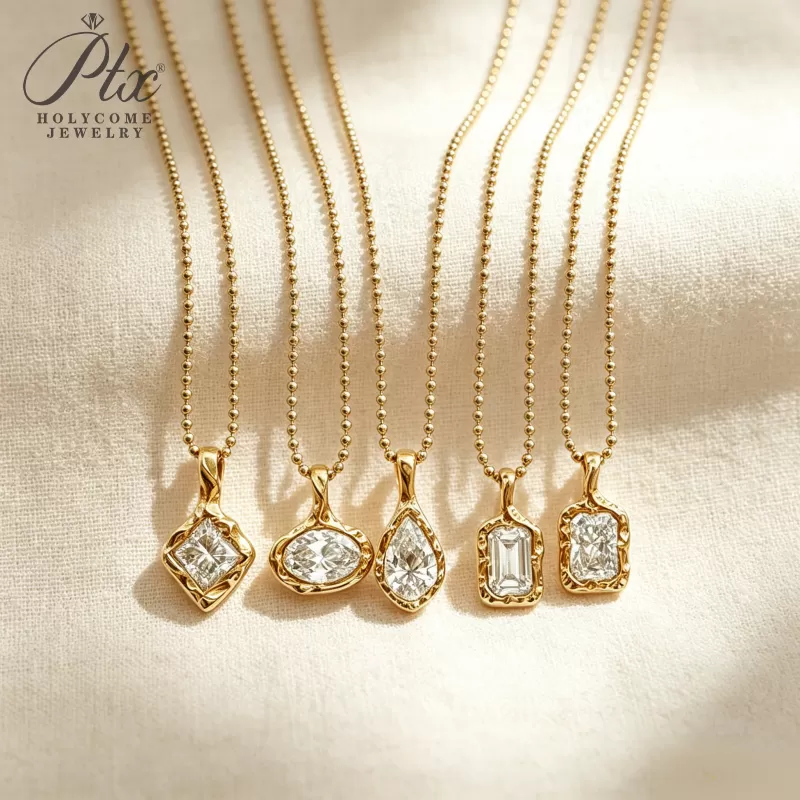 1ct Emerald Lab Grown Diamond Pendant Necklace D Color VVS1 14K Gold Plated IGI - Image 11