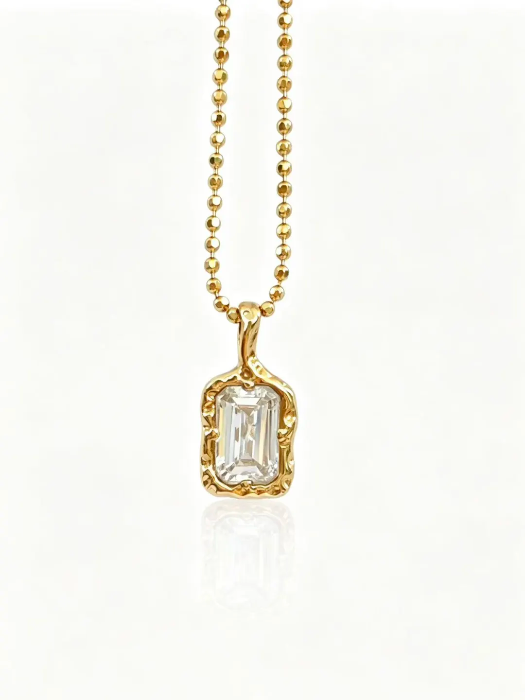 1ct Emerald Lab Grown Diamond Pendant Necklace D Color VVS1 14K Gold Plated IGI - Image 15