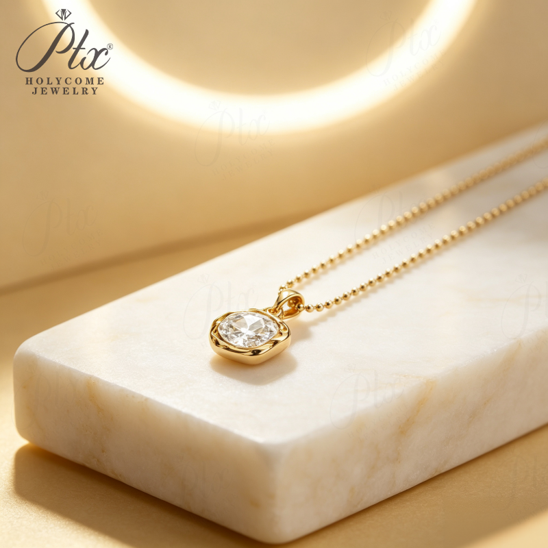 1ct Emerald Lab Grown Diamond Pendant Necklace D Color VVS1 14K Gold Plated IGI - Image 3