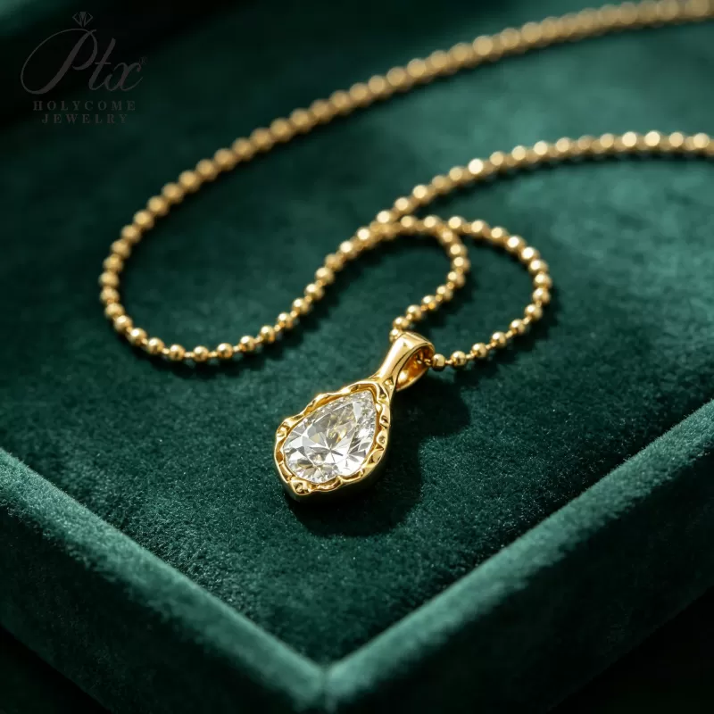1ct Emerald Lab Grown Diamond Pendant Necklace D Color VVS1 14K Gold Plated IGI - Image 5
