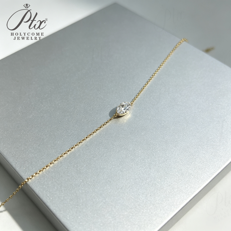 0.3ct Marquise Moissanite Pendant Necklace D Color VVS1 14K Gold Plated IGI - Image 9