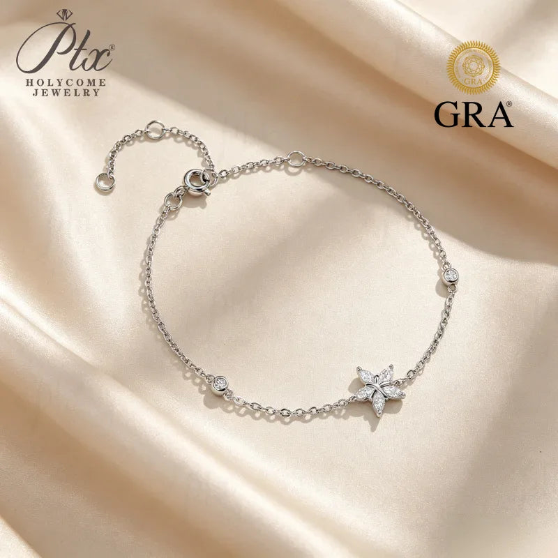 0.5ct Marquise Moissanite Bracelet D Color VVS1 925 Sterling Silver GRA