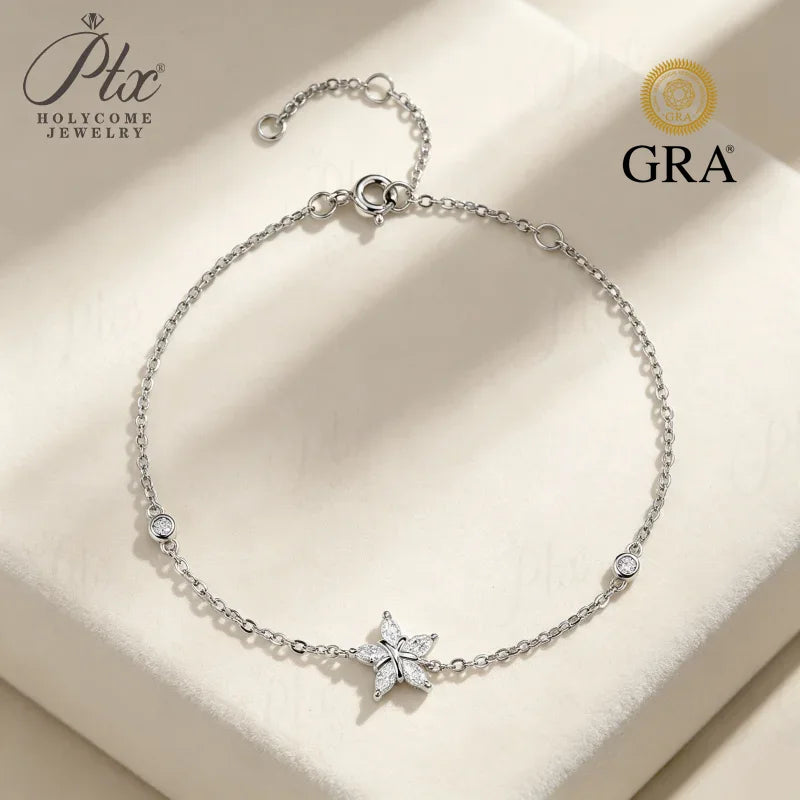 0.5ct Marquise Moissanite Bracelet D Color VVS1 925 Sterling Silver GRA - Image 2