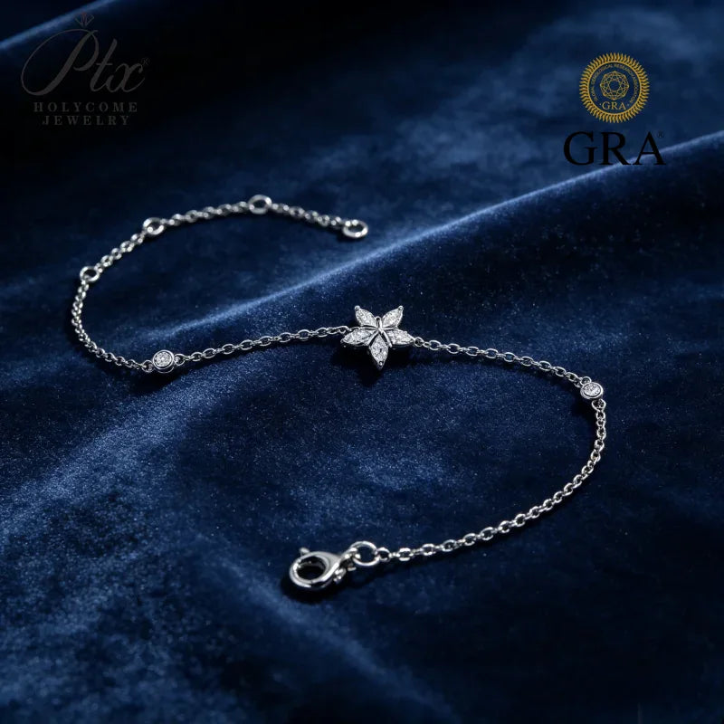 0.5ct Marquise Moissanite Bracelet D Color VVS1 925 Sterling Silver GRA - Image 4